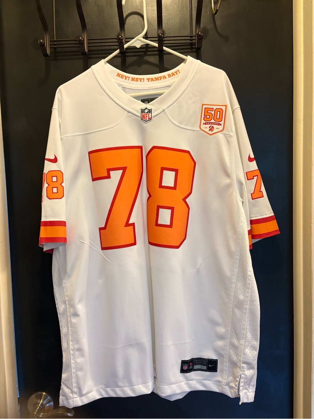Tampa Bay Buccaneers Tristan Whirfs White 50th Anniversary Jersey Nike XL